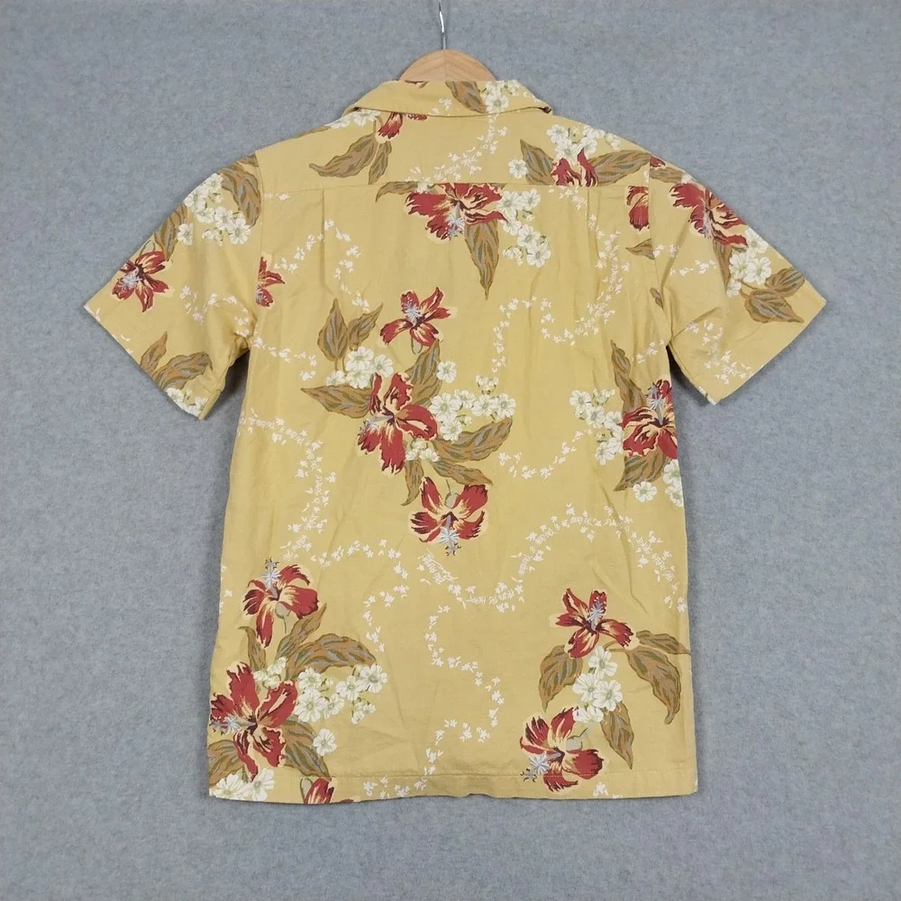 Patagonia Shirt Boys Large Yellow Pataloha Floral Hibiscus Tropical 62495 Short